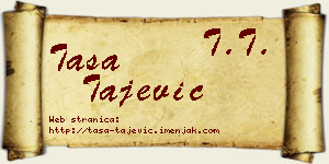 Tasa Tajević vizit kartica